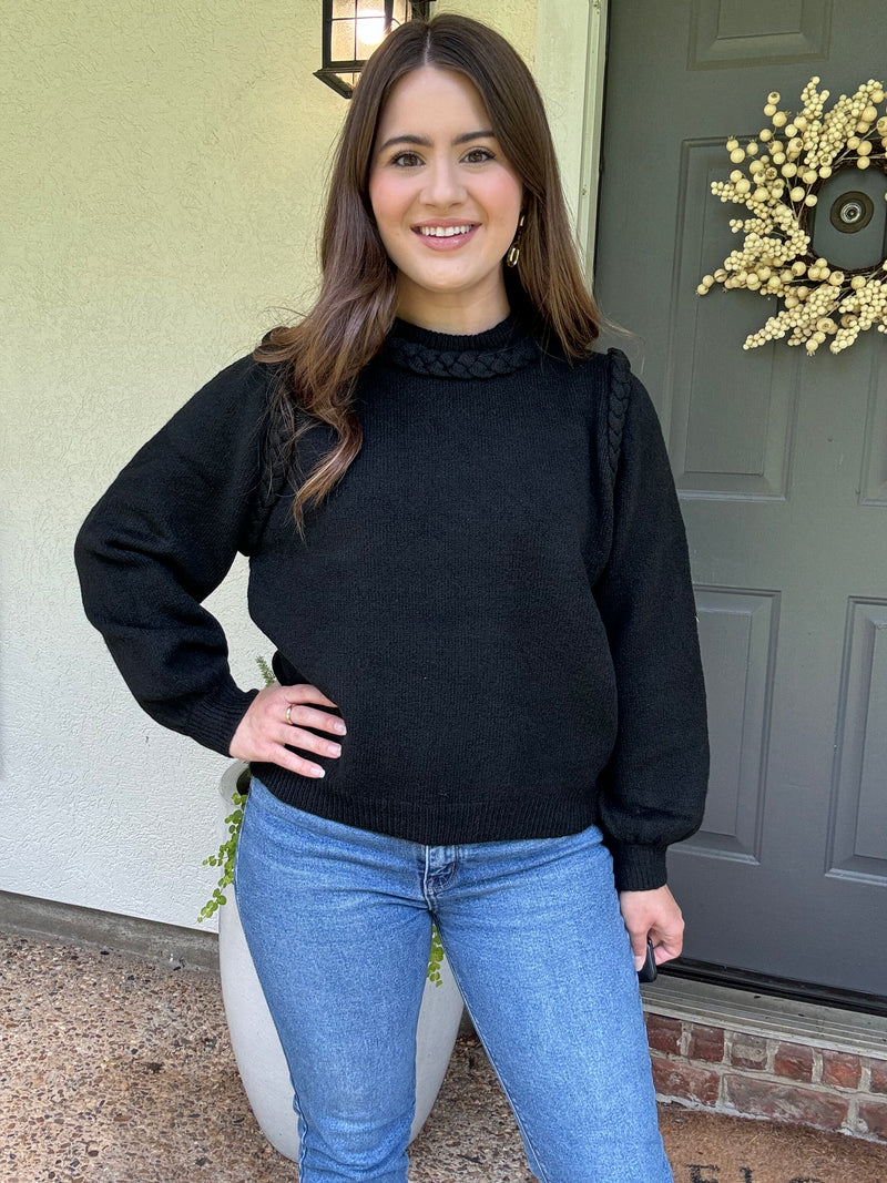 Black Braided Detail Sweater