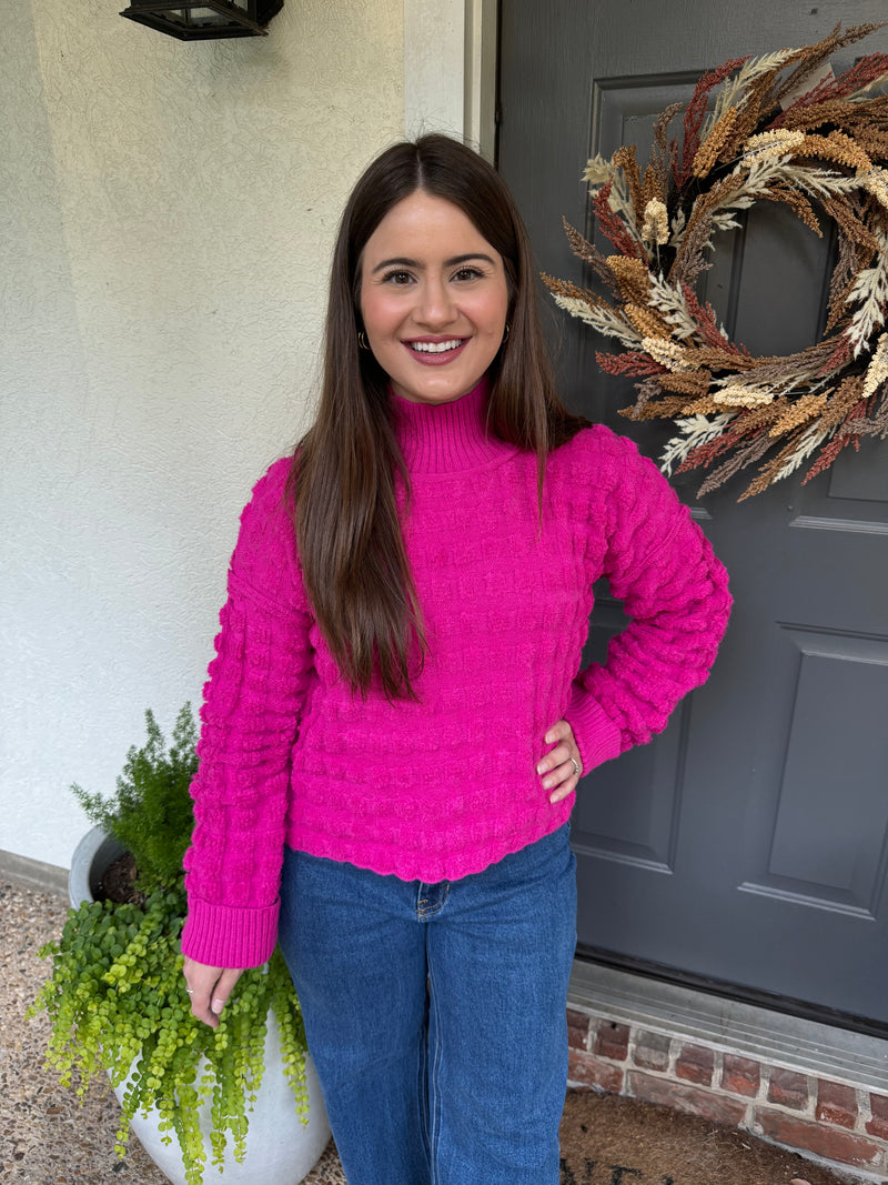 Fuschia Bubble Sweater