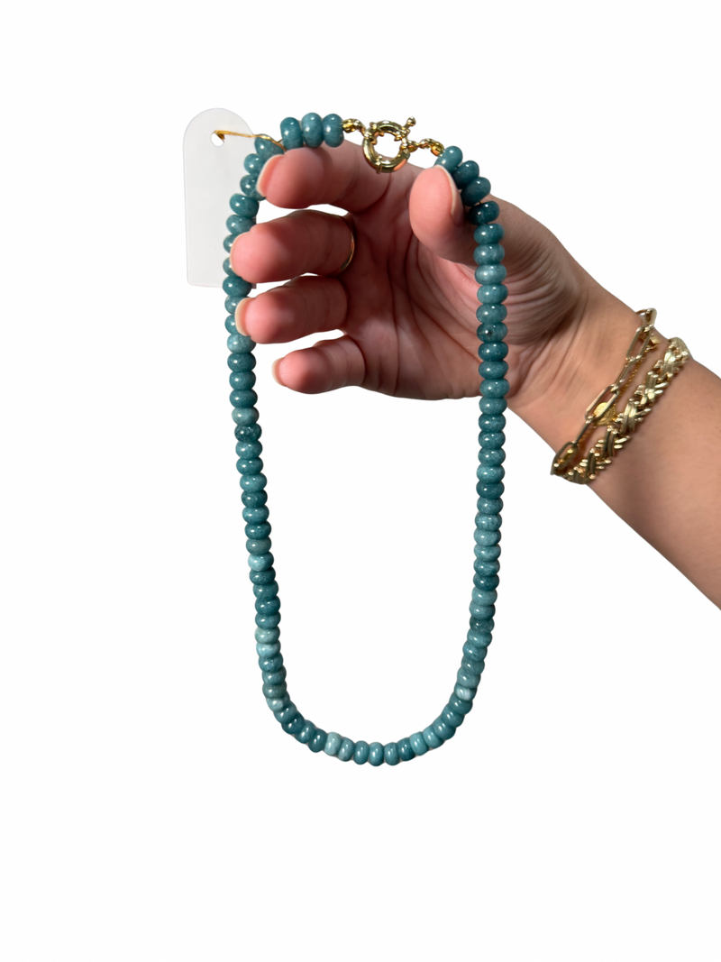 Teal Candy Beaded Necklace