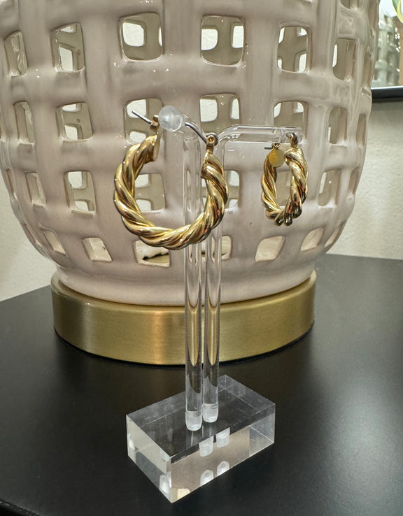 Small Gold Twist Hoops