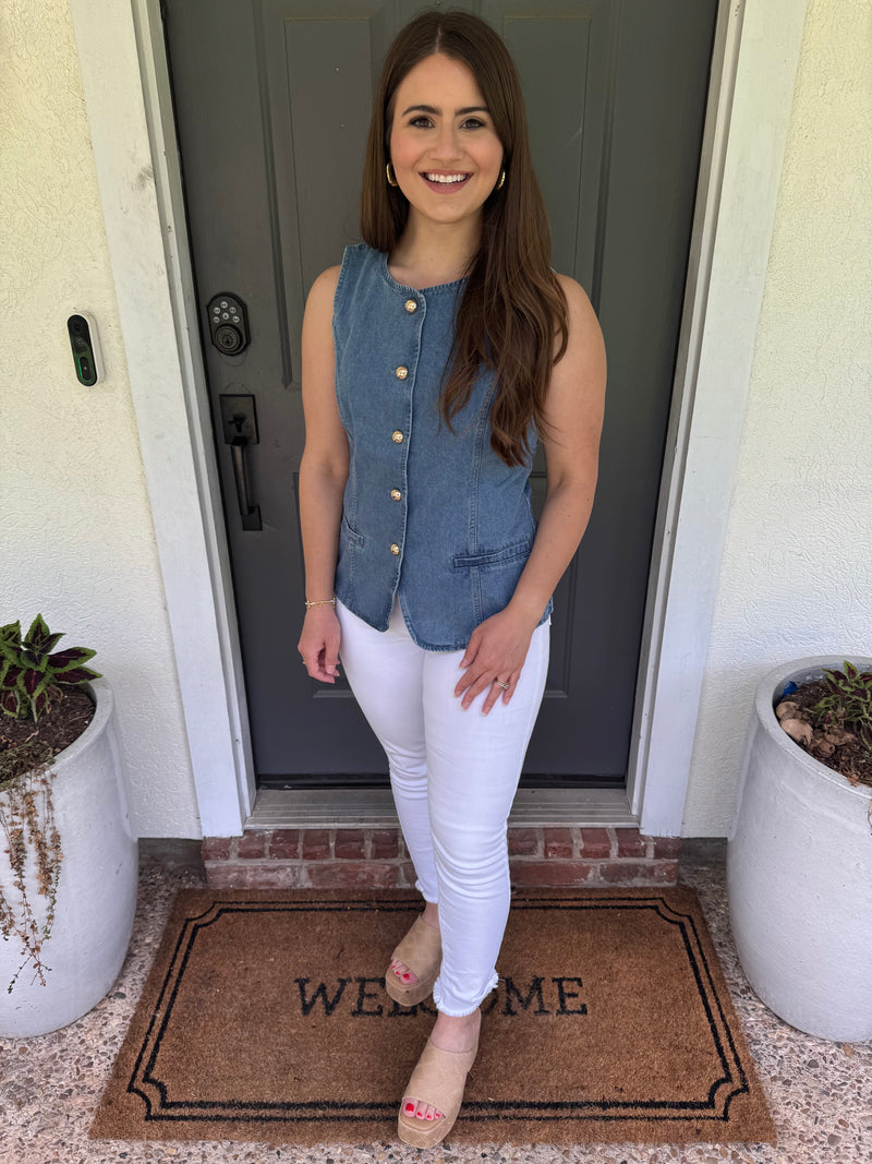 Denim Sleeveless Top