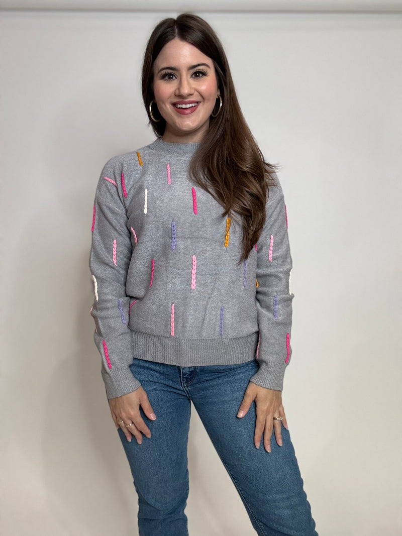Gray Line Sweater