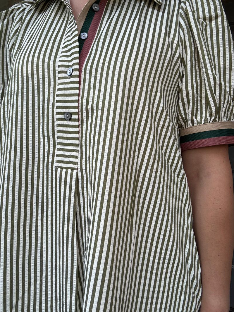 Light Green Striped Dress