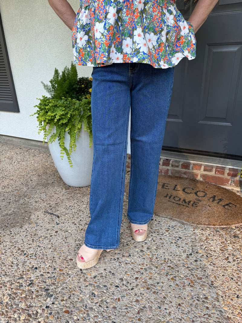 High Rise Straight Leg Jeans