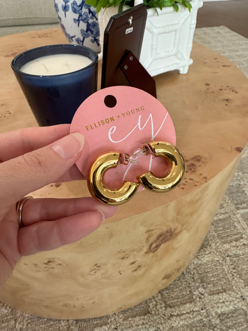 Chunky Lightweight Gold Hoops