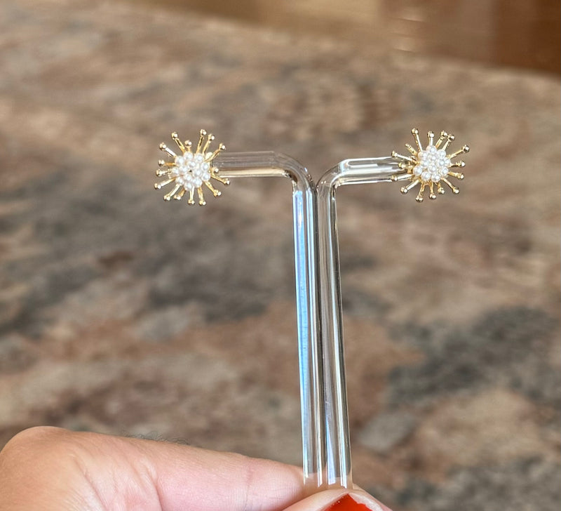 Pearl Starburst Stud Earrings