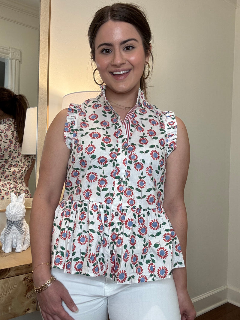 Sleeveless Floral Top