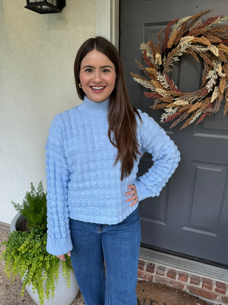 Light Blue Bubble Sweater