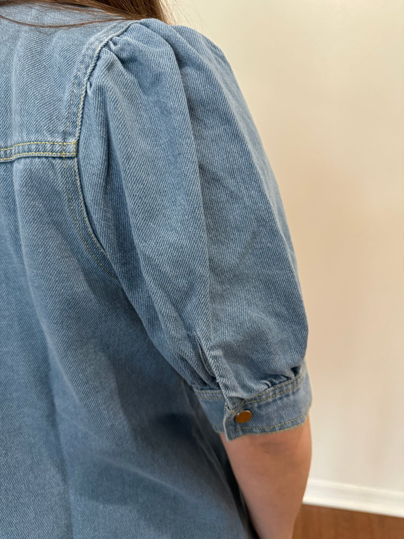 Blue Jean Bow Top