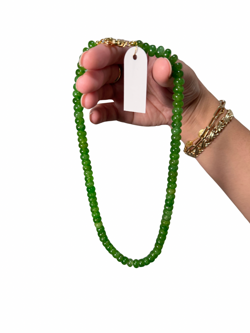 Apple Green Candy Beaded Necklace