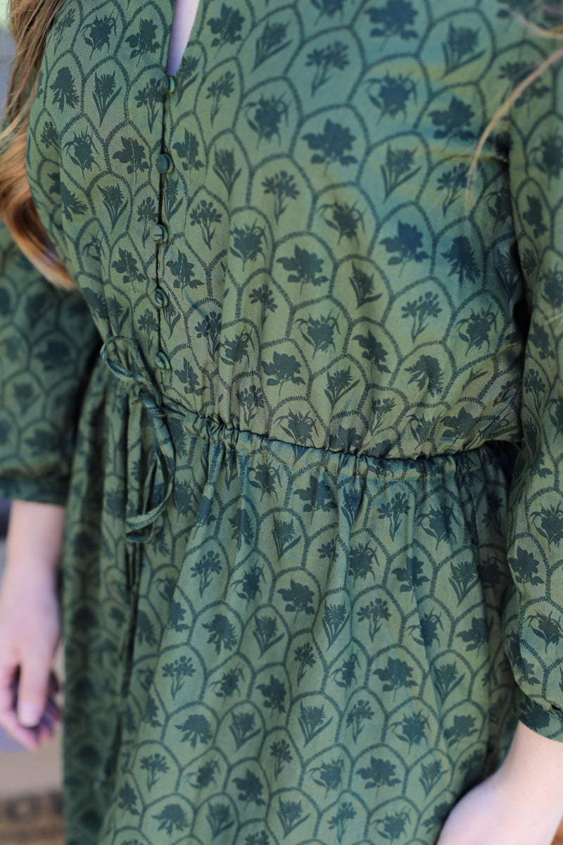 Green Garden Midi Dress