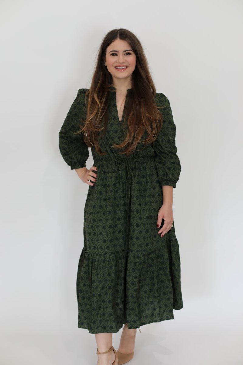 Green Garden Midi Dress