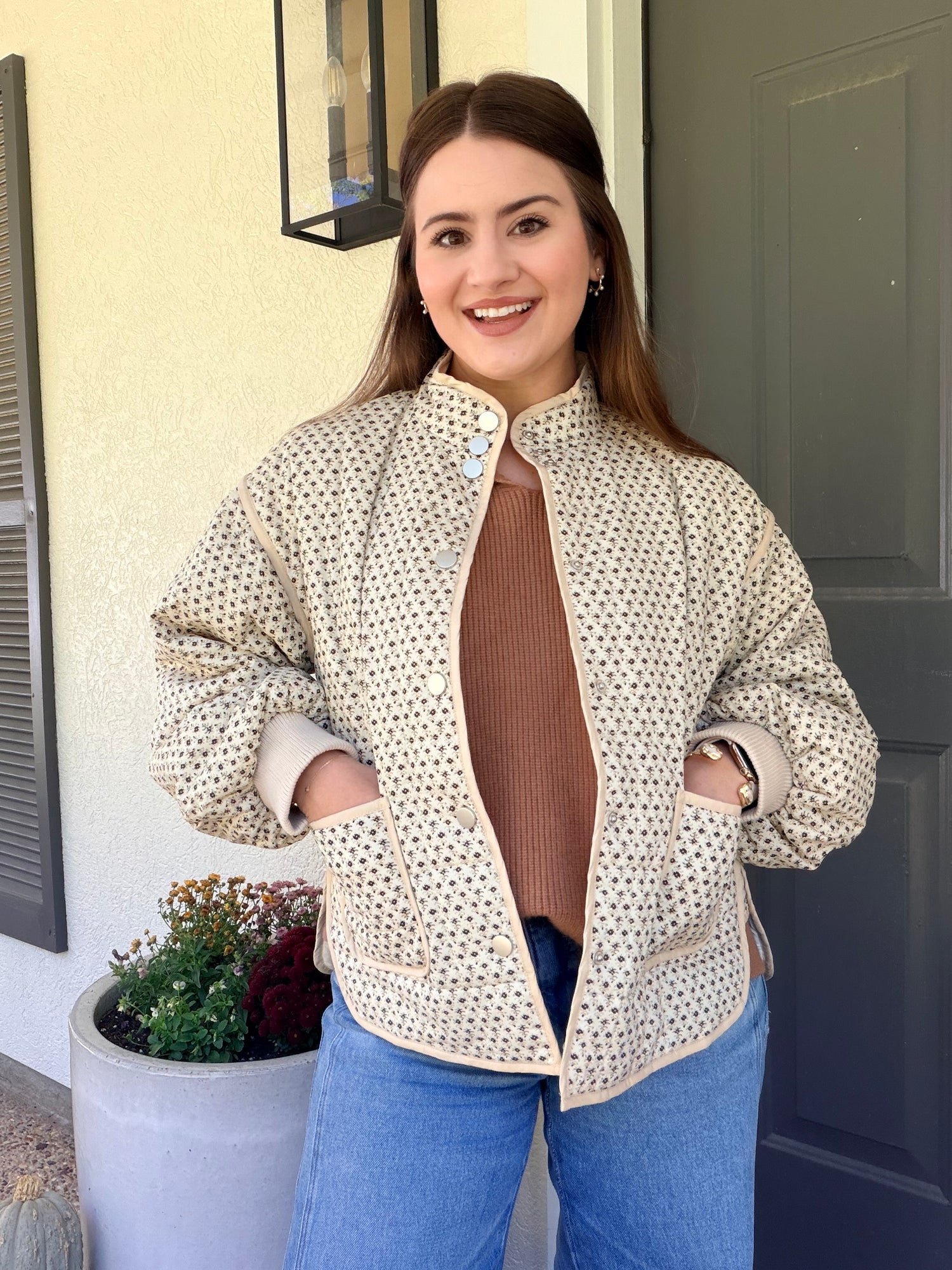 Cream Front Pocket Jacket