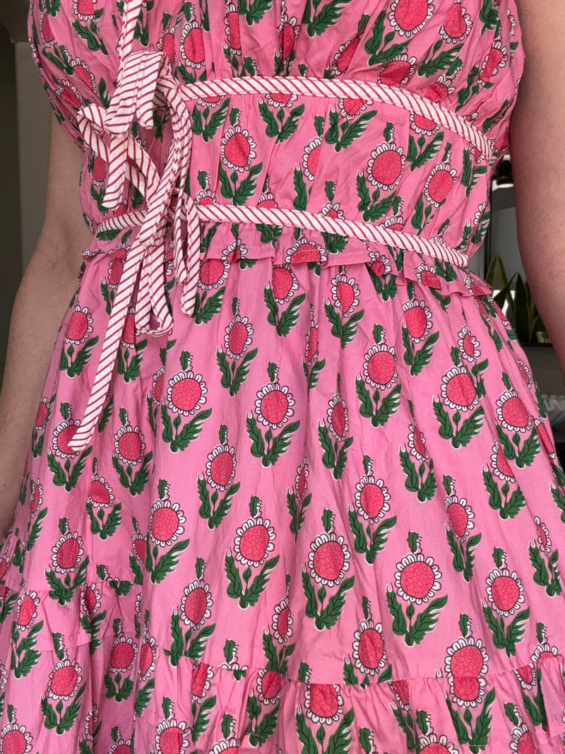 Pink Floral Maxi Dress