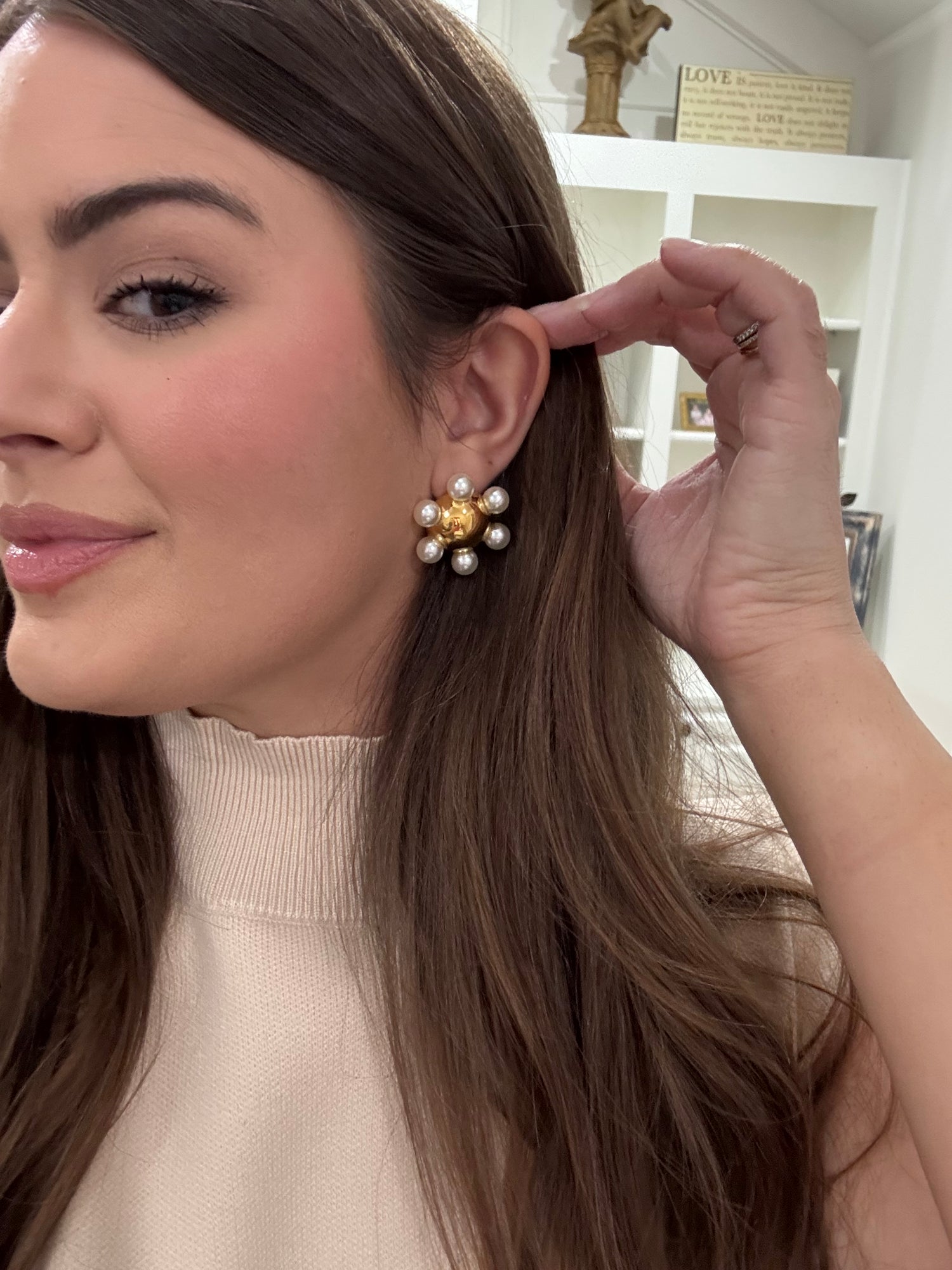 Pearl Sun Gold Earrings