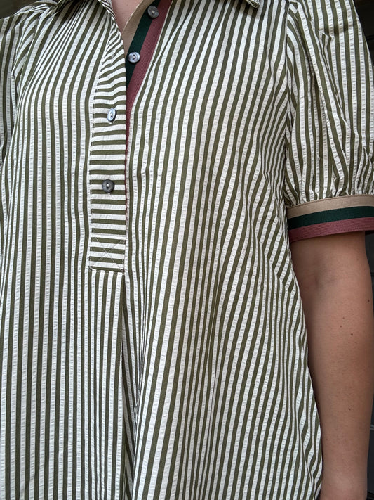 Light Green Striped Dress