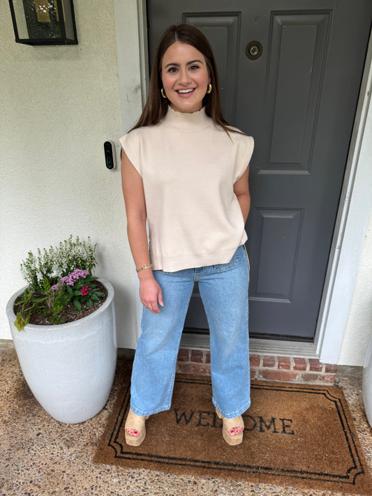 Oatmeal Sleeveless Sweater
