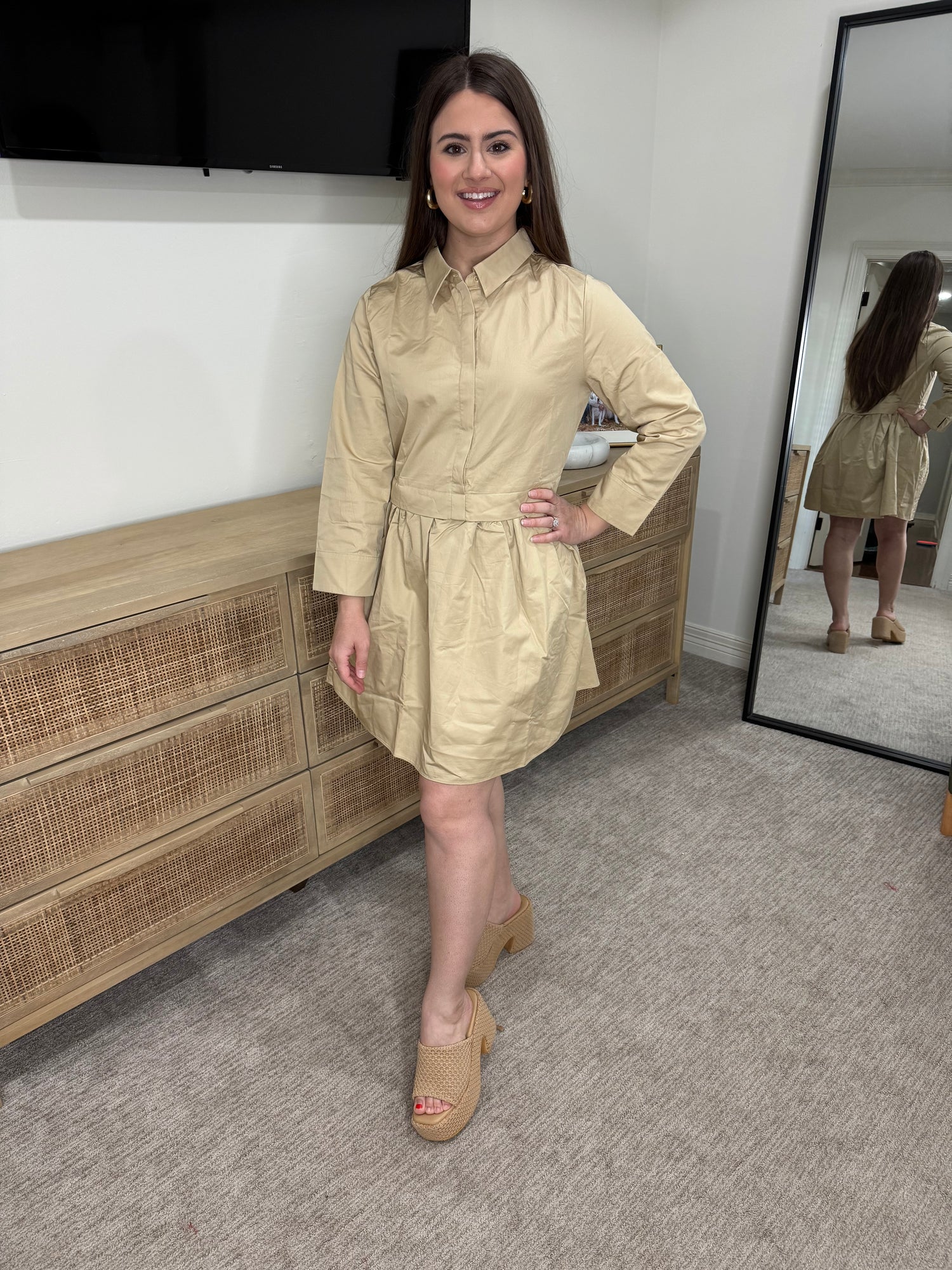 Taupe Short Dress