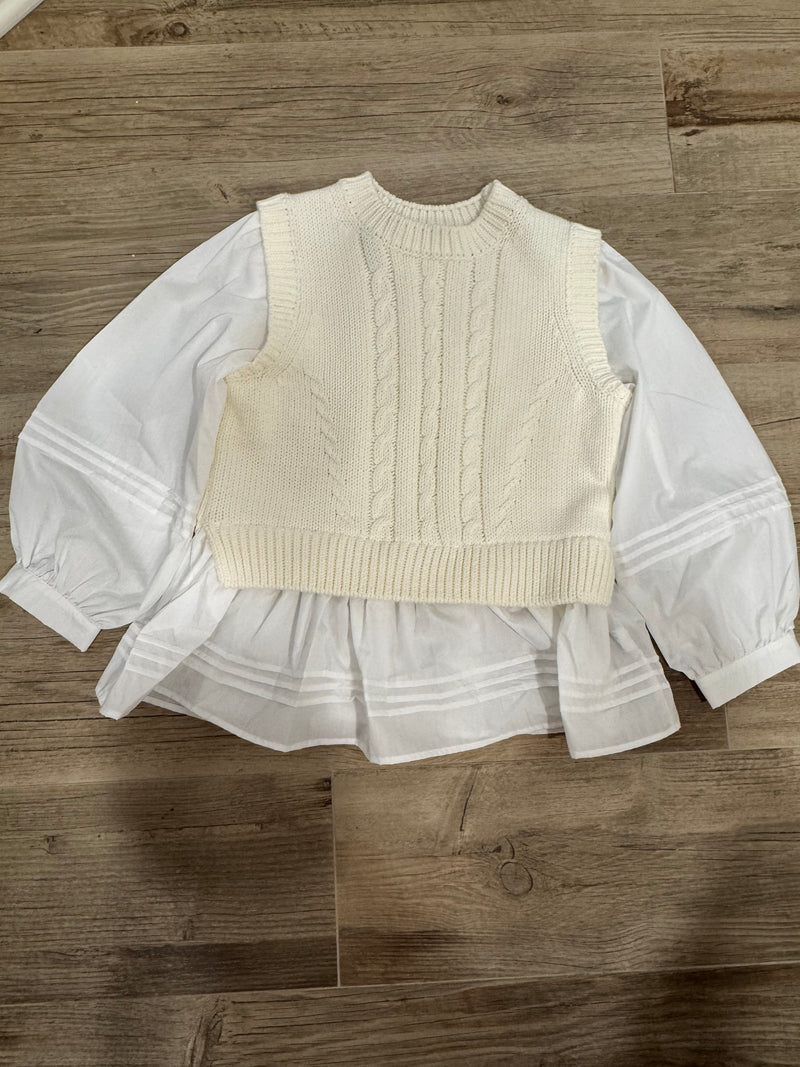 Cream Peplum Sweater