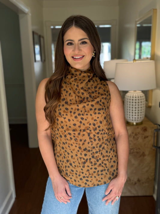 Cheetah Girl Cowl Neck Top