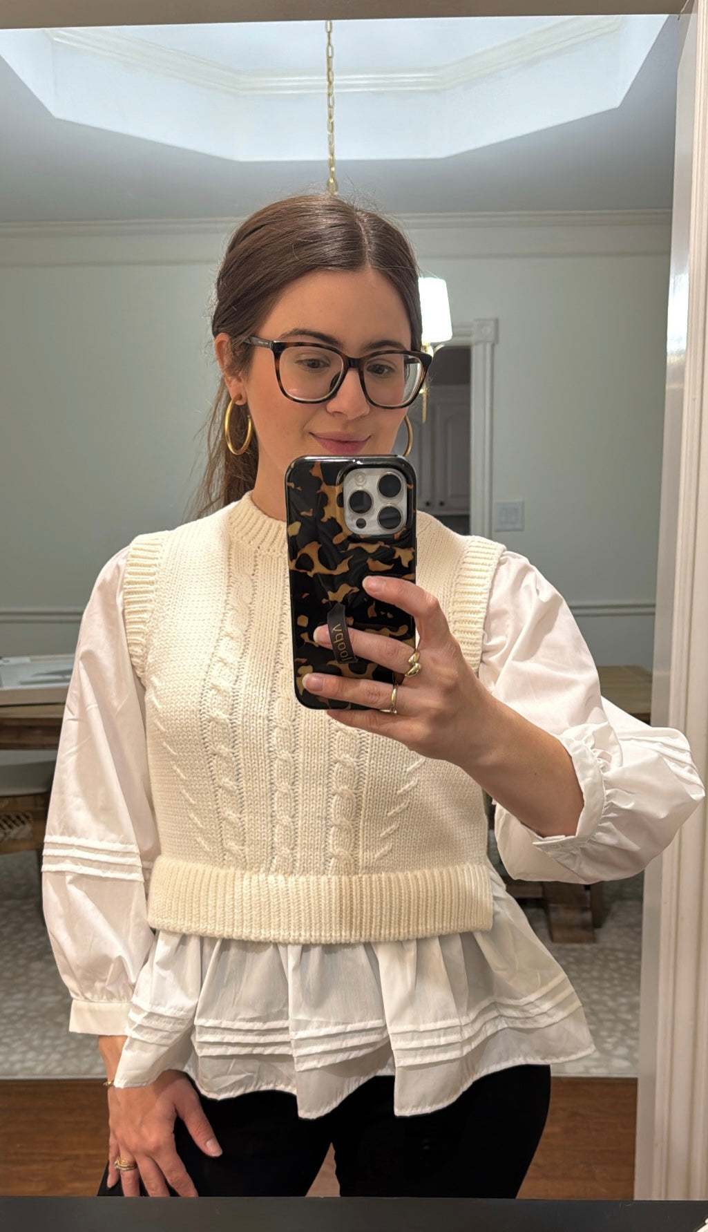 Cream Peplum Sweater
