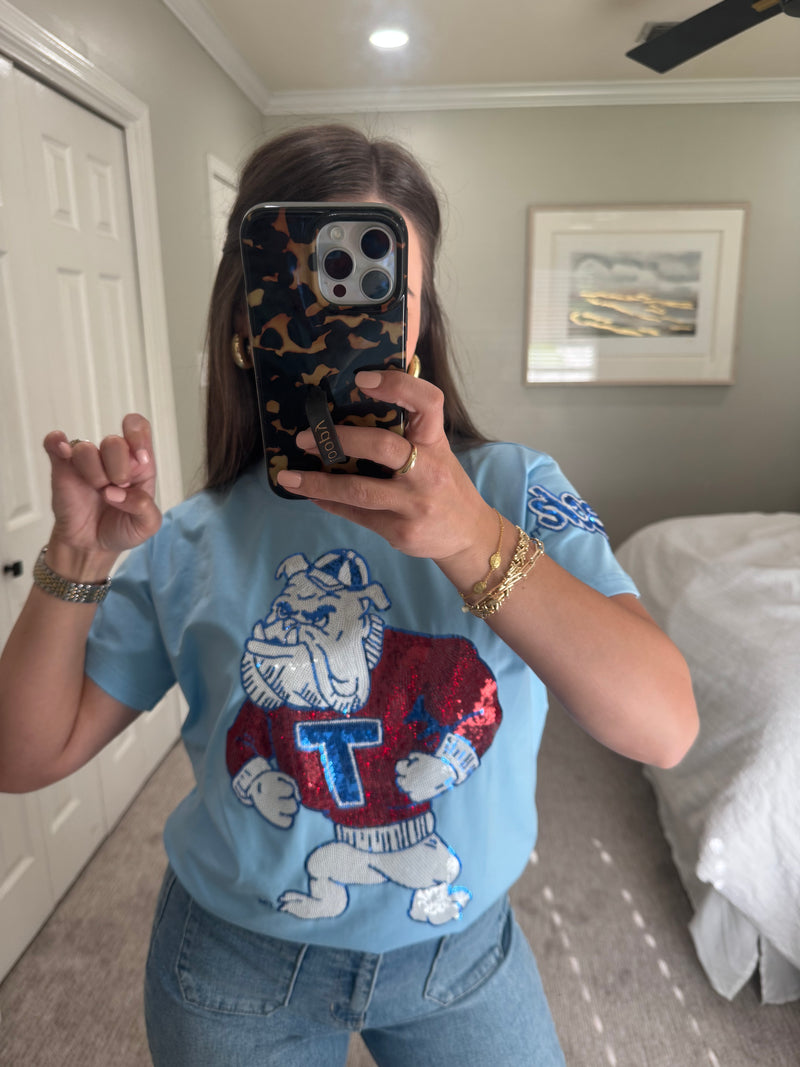 LA Tech Vintage Bulldog Sparkly Shirt
