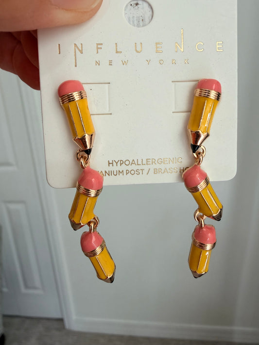 Pencil Dangle Earrings