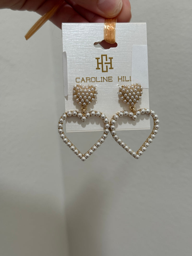 Pearl Heart Earrings