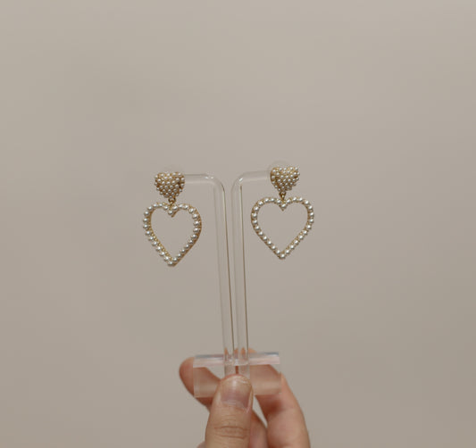 Pearl Heart Earrings
